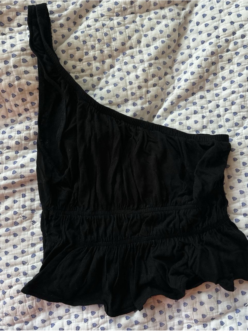 Urban Outfitters Black one shoulder Top